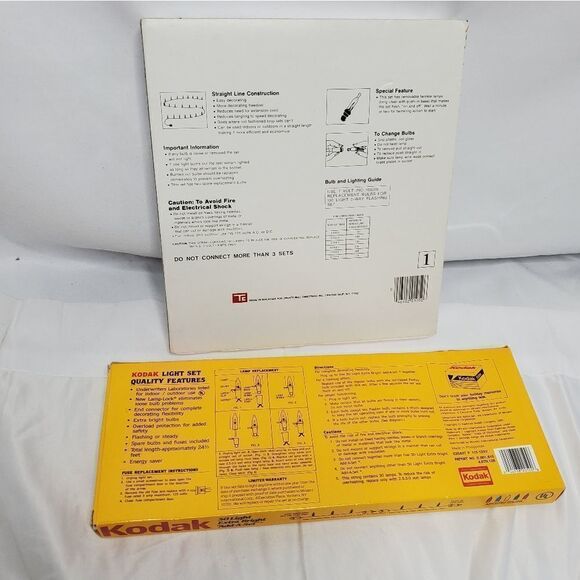 VINTAGE 80s/90s two sets energy saver multi color holiday string lite - Picture 3 of 10